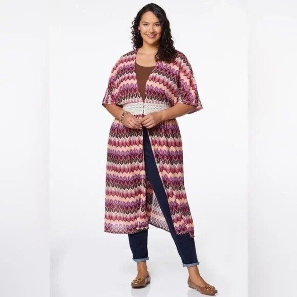 ❄️ Cato | Plus Size Crochet Waist Cardigan Dark Violet Boho Beach